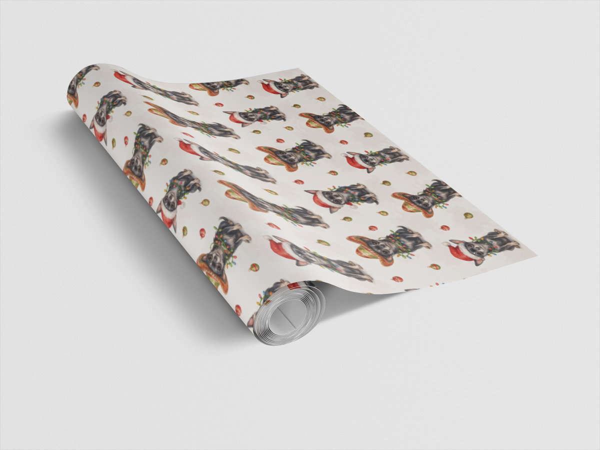 Dog Holiday Gift Wrap, Chihuahua Christmas Wrapping Paper, Santa Hat Sombrero Dog Paper, Pet Lover Gift Wrap, Christmas Wrapp