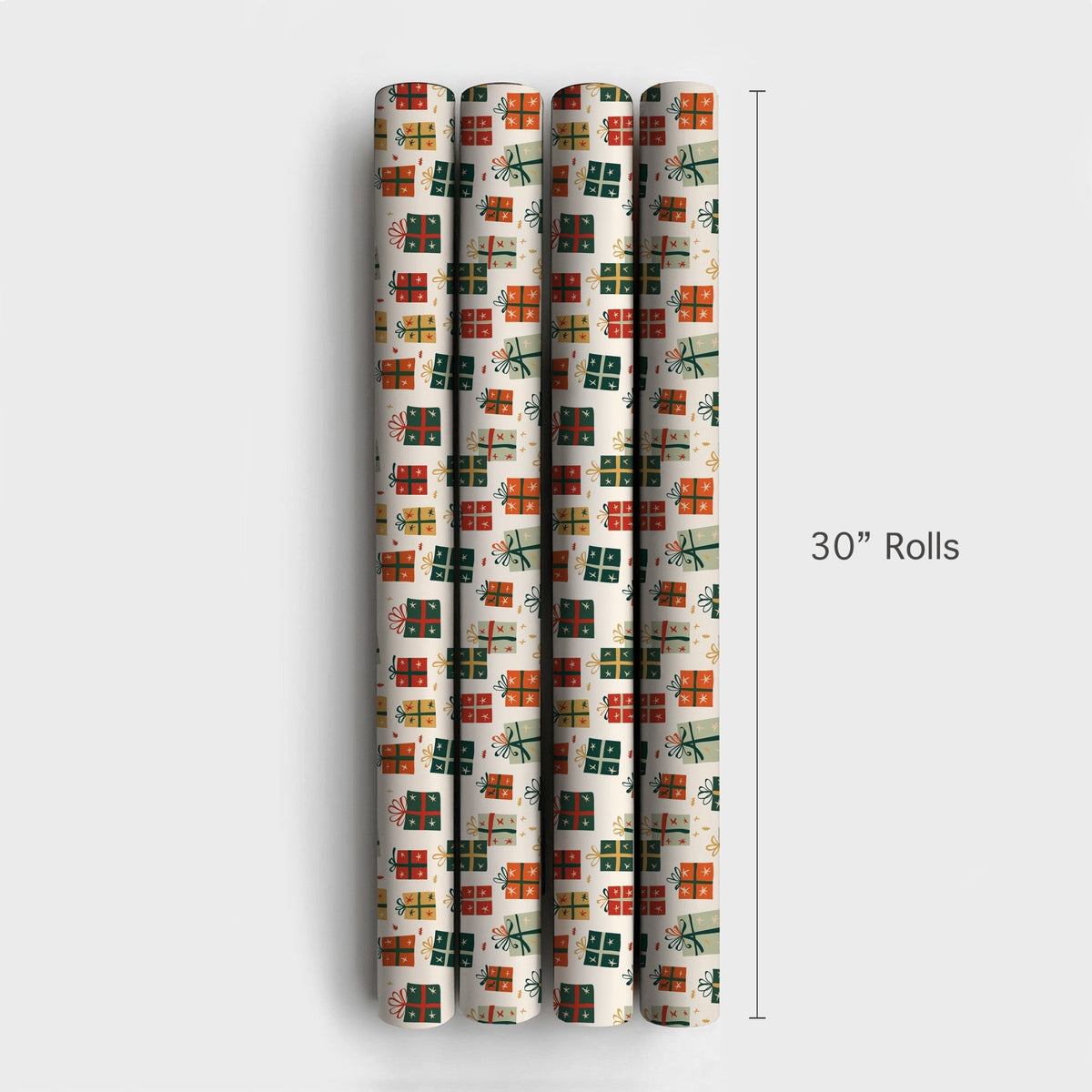 Whimsical Gift Box Wrap, Colorful Present Wrapping Paper, Retro Christmas Boxes Wrapping Paper, Festive Winter Holiday Wrappi