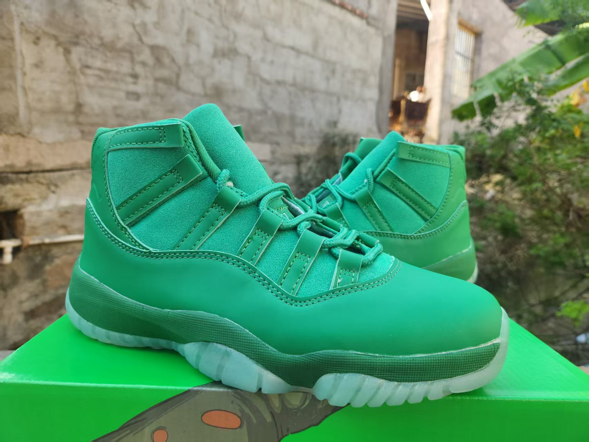 High Top Sneakers, Green Colorway, Lace Up Design, Casual Gift for Sneaker Fans