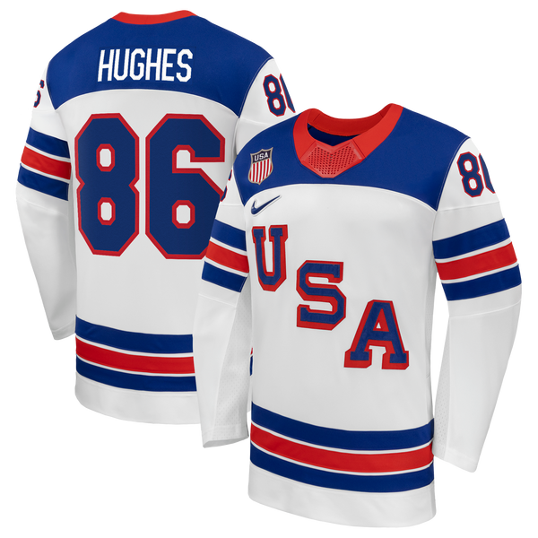 Jack Hughes White US Hockey 2026 Away Replica Jersey