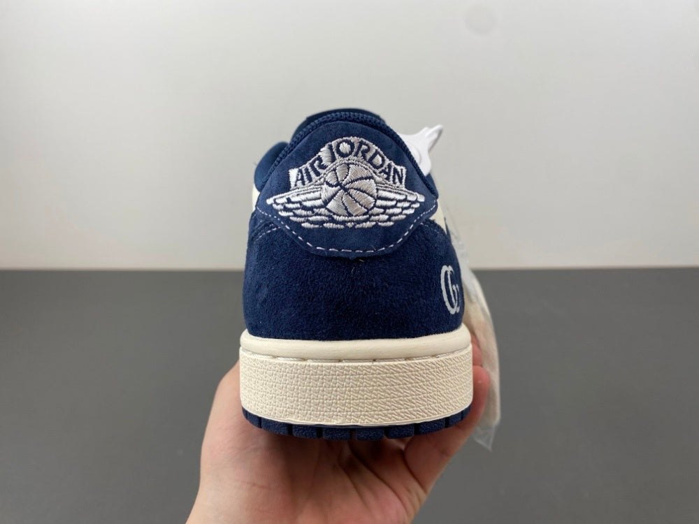 Low Top Sneakers, Off White Blue Colorway, Reverse Hook Design, Lace Up Design, Casual Gift for Sneaker Fans