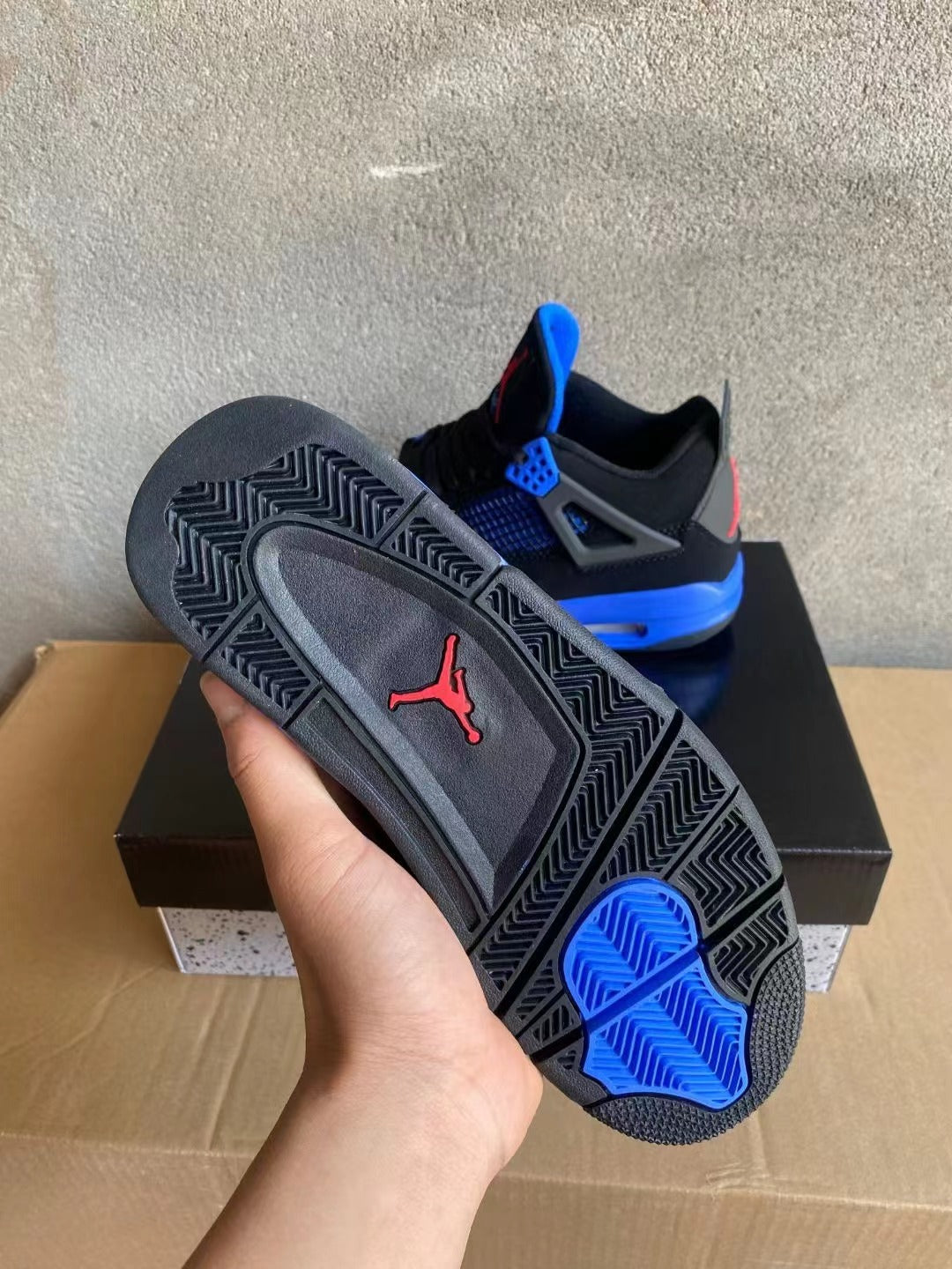 Mid Top Sneakers, Black Blue Colorway, Lace Up Design, Casual Gift for Sneaker Fans