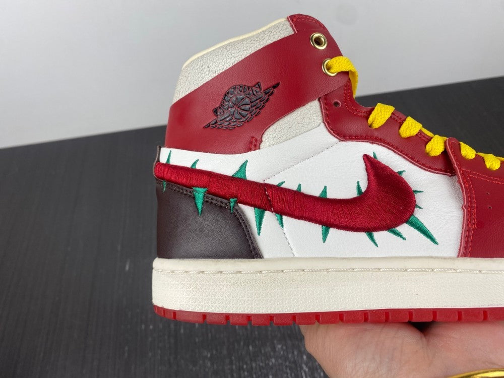 Sneakers, Burgundy White Yellow Colorway, Lace Up Design, Casual Gift for Sneaker Fans