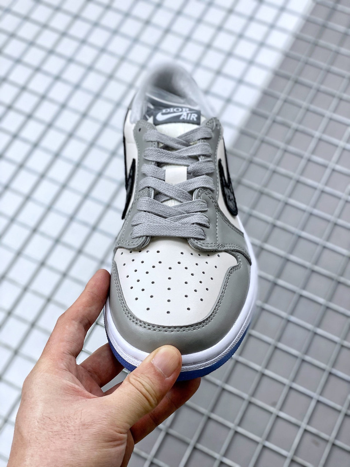 Low Top Sneakers, Gray White Colorway, Lace Up Design, Casual Gift for Sneaker Fans