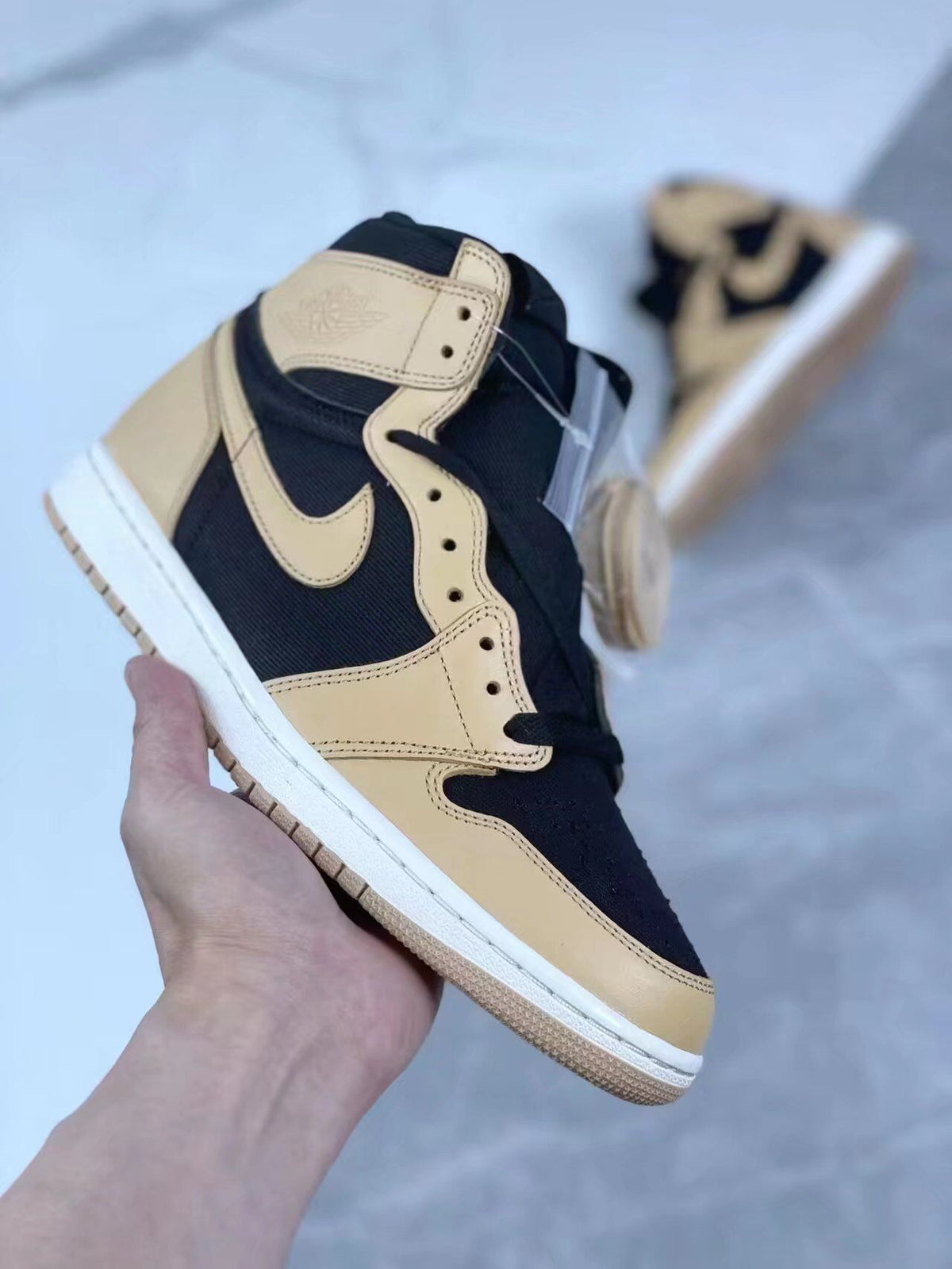 Sneakers, Black Beige Colorway, Lace Up Design, Casual Gift for Sneaker Fans