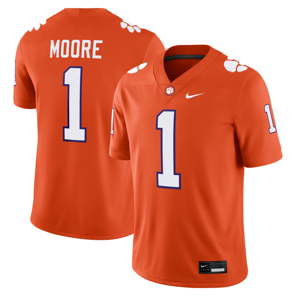T.J. Moore Clemson Tigers Game Football Jersey - Orange