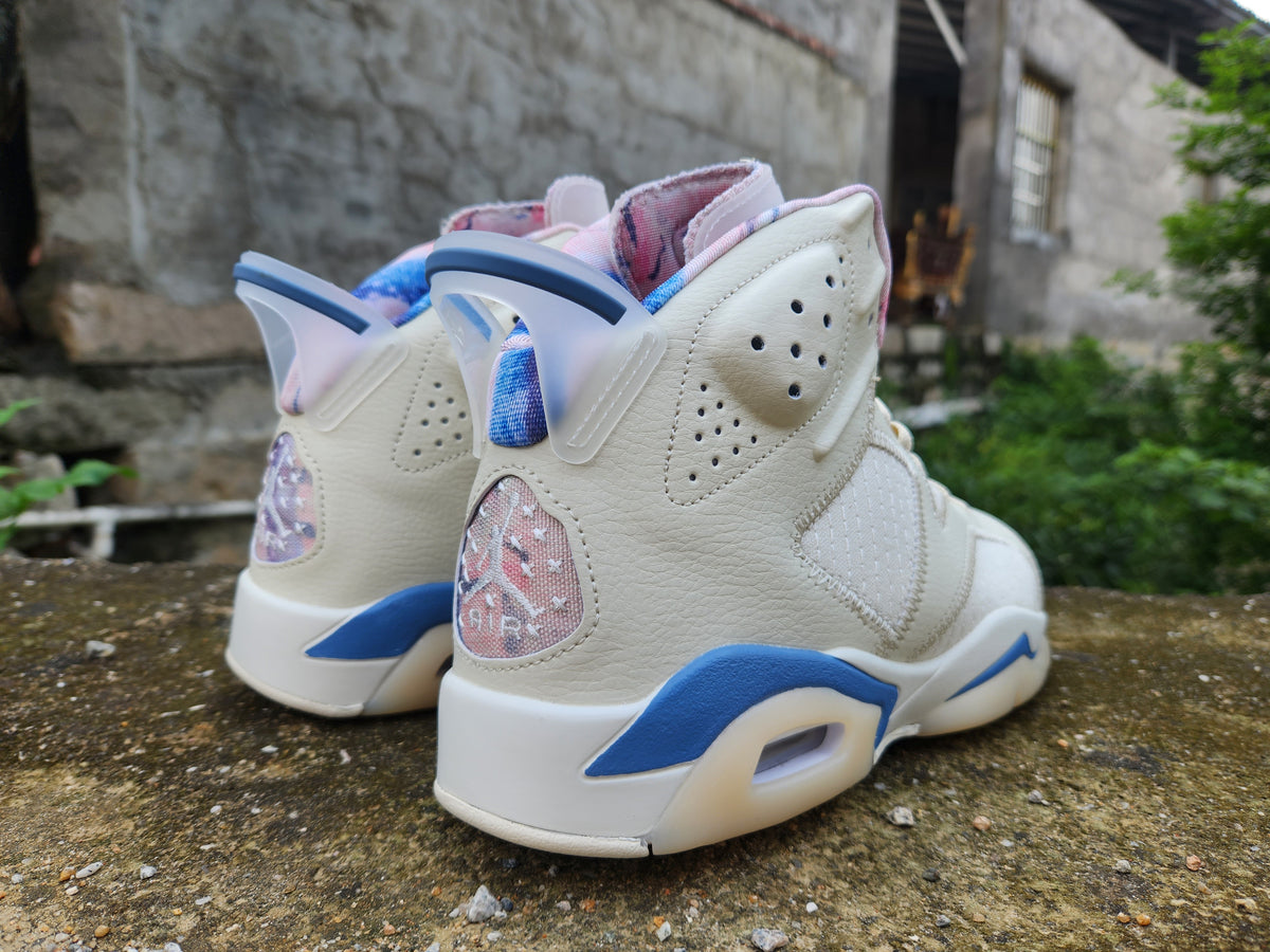 High Top Sneakers, White Blue Colorway, Lace Up Design, Casual Gift for Sneaker Fans