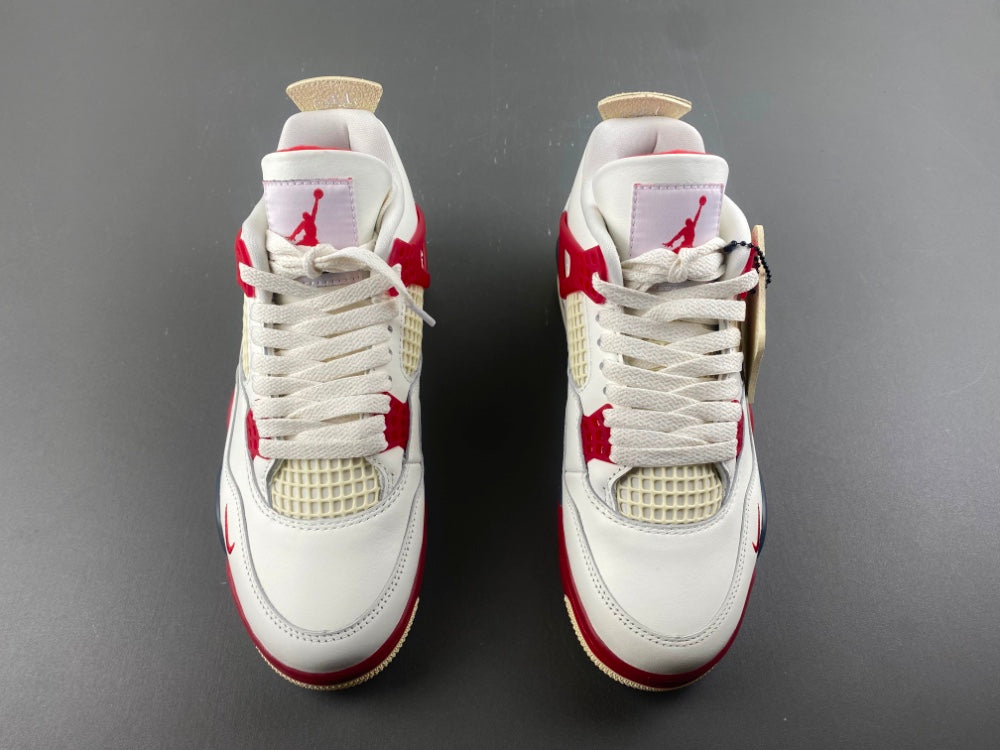 Low Top Sneakers, White Black Red Colorway, Lace Up Design, Casual Gift for Sneaker Fans