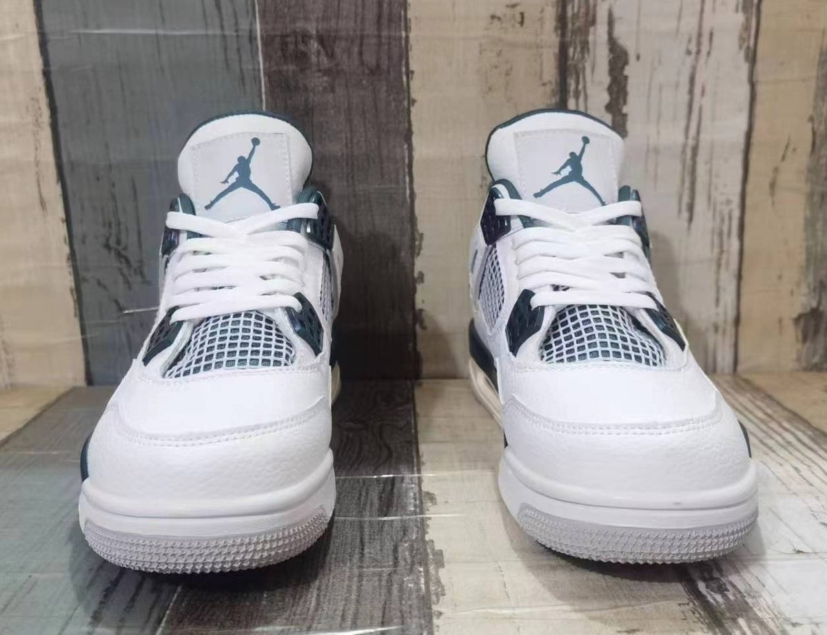 Mid Top Sneakers, White Green Colorway, Lace Up Design, Casual Gift for Sneaker Fans