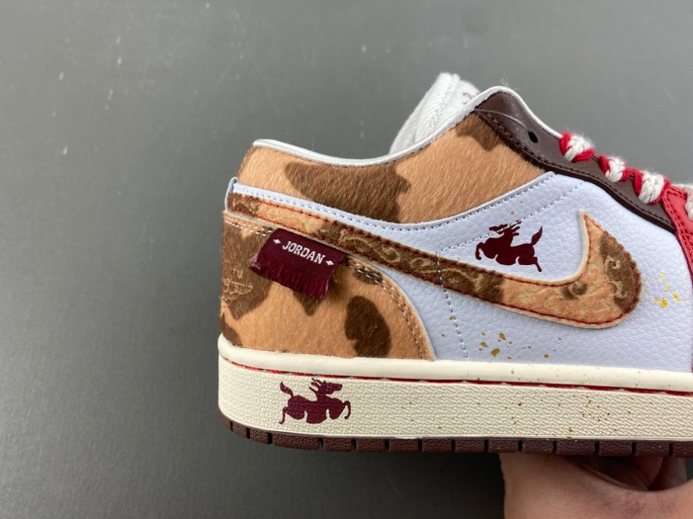 Low Top Sneakers, Red Gold Colorway, Lace Up Design, Casual Gift for Sneaker Fans