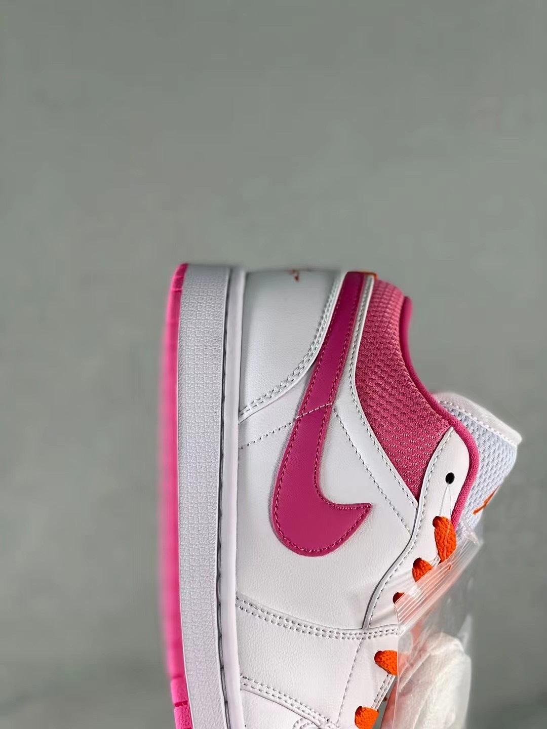 Low Top Sneakers, White Pink Colorway, Lace Up Design, Casual Gift for Sneaker Fans