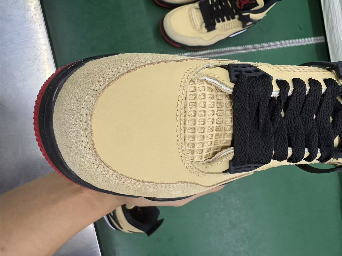Mid Top Sneakers, Beige Black Red Colorway, Lace Up Design, Casual Gift for Sneaker Fans