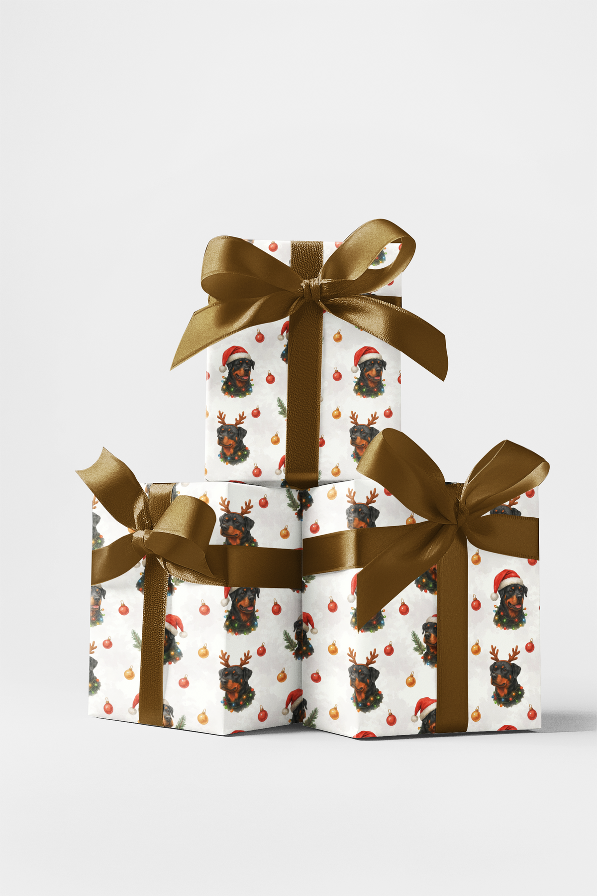 Santa Hat Rottweiler Gift Wrap, Rottweiler Christmas Wrapping Paper, Festive Rottweiler Wrapping Paper, Holiday Dog Lover Gif