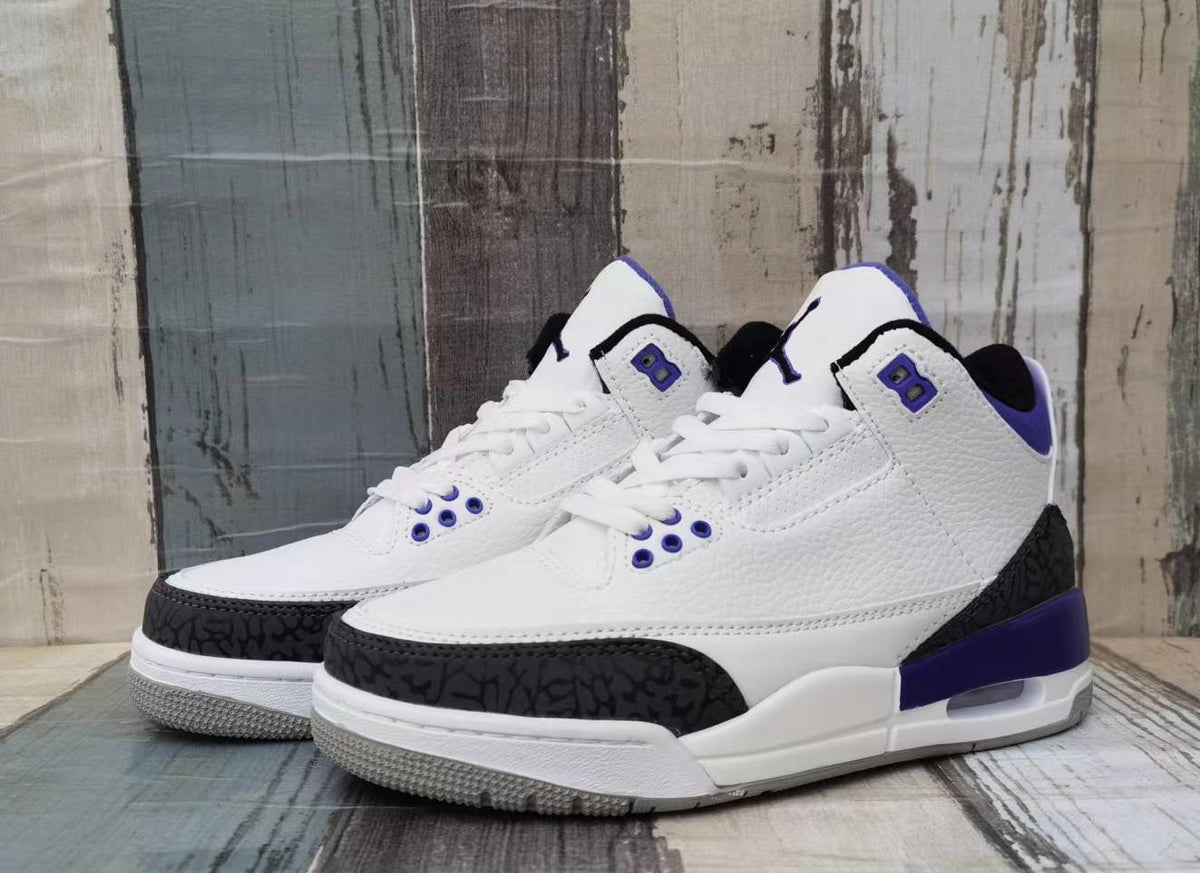 Sneakers, White Purple Colorway, Lace Up Design, Casual Gift for Sneaker Fans