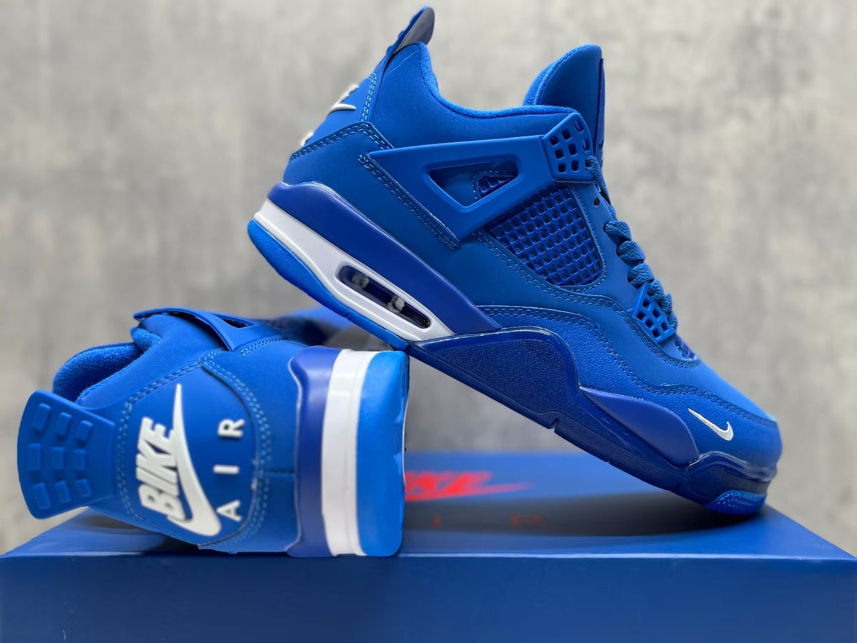 Mid Top Sneakers, Blue Colorway, Lace Up Design, Casual Gift for Sneaker Fans