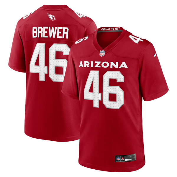 Arizona Cardinals Aaron Brewer Cardinal Team Game Jersey