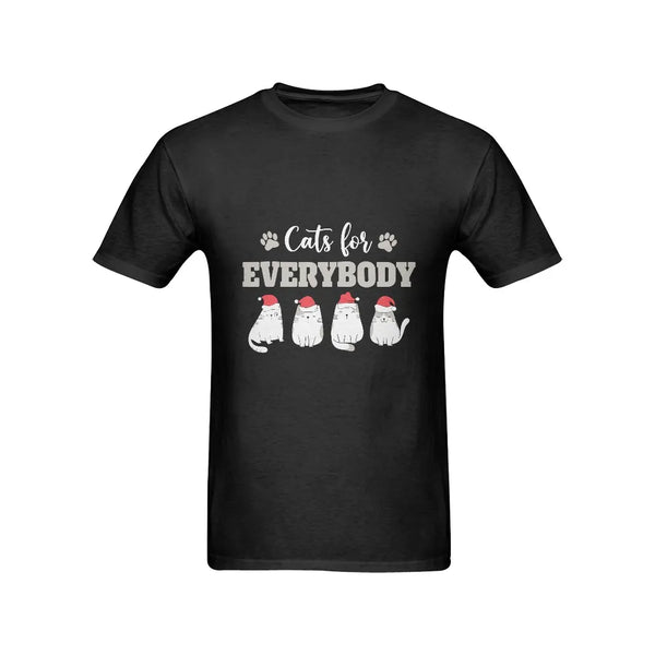 Adorable Christmas Cat Graphic Tee, Cats for Everybody T-Shirt, Humorous Holiday Pet Lover Shirt, Festive Xmas Graphic T-Shir