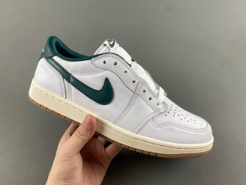 Low Top Sneakers, White Green Colorway, Lace Up Design, Casual Gift for Sneaker Fans