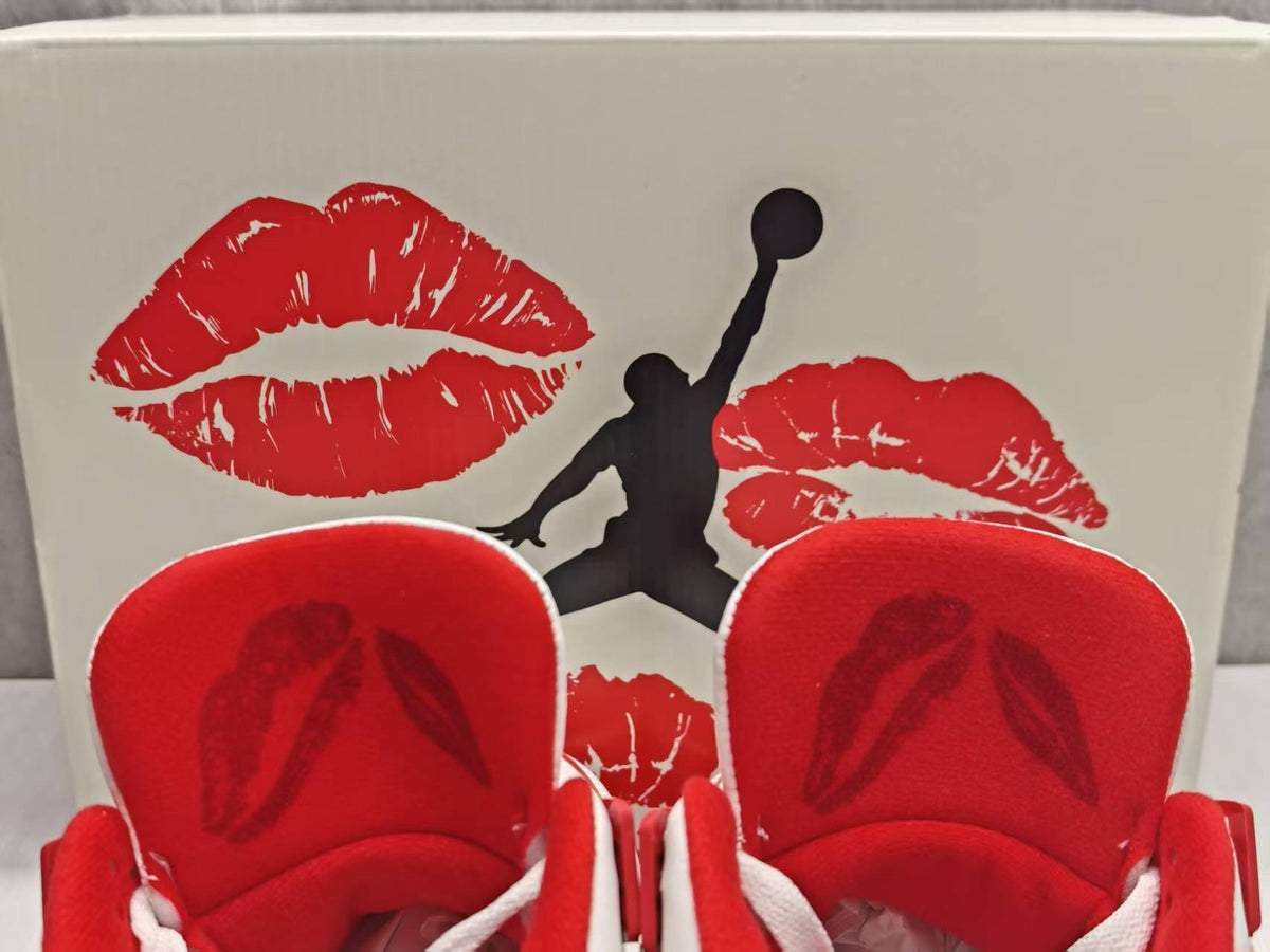 Mid Top Sneakers, Red Colorway, Valentine Design, Lace Up Design, Casual Gift for Sneaker Fans