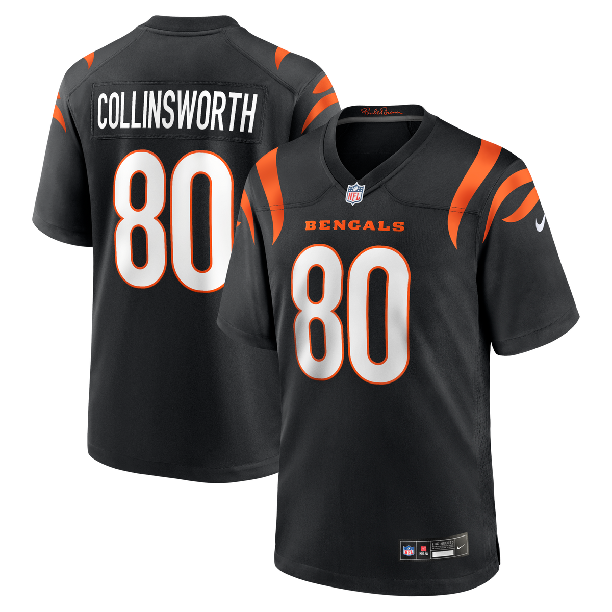 Cincinnati Bengals Cris Collinsworth Black Team Retired Player Game Jersey