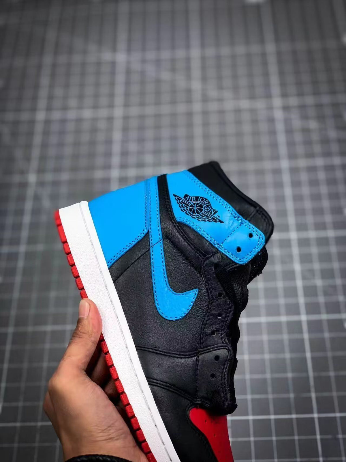 Low Top Sneakers, Blue Black Colorway, Lace Up Design, Casual Gift for Sneaker Fans