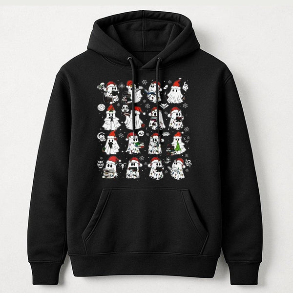 Dark Romance Reader Hoodie, Christmas Ghost Reading Hoodie, Adorable Spooky Bookish Hoodie, Holiday Book Lover Sweatshirt, Bo