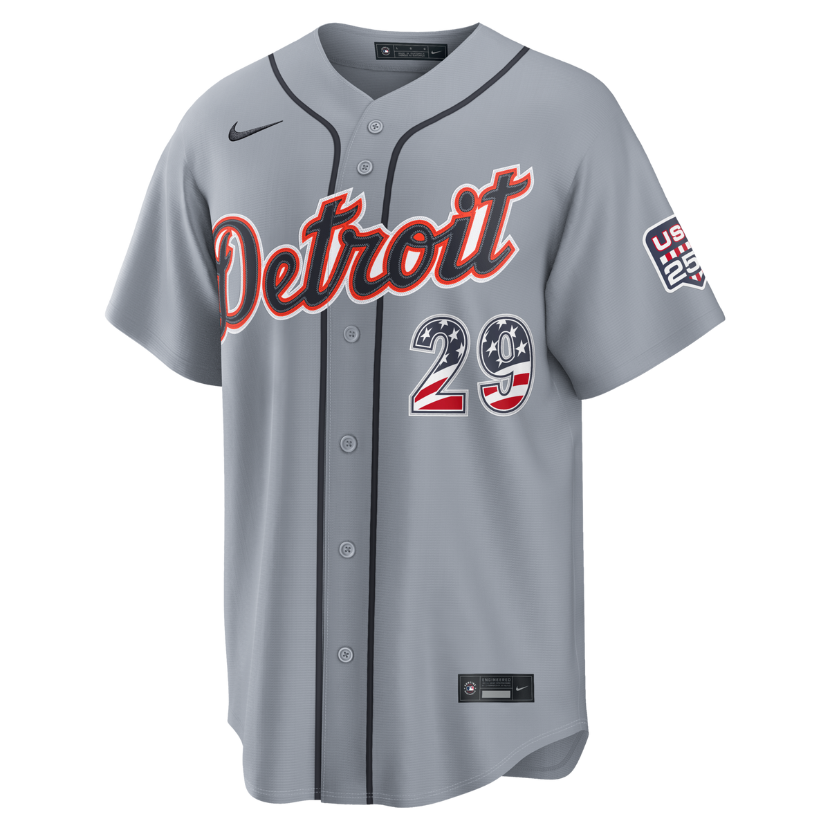 Fourth of July Detroit Tigers Tarik Skubal Gray USA 250 Stadium Jersey