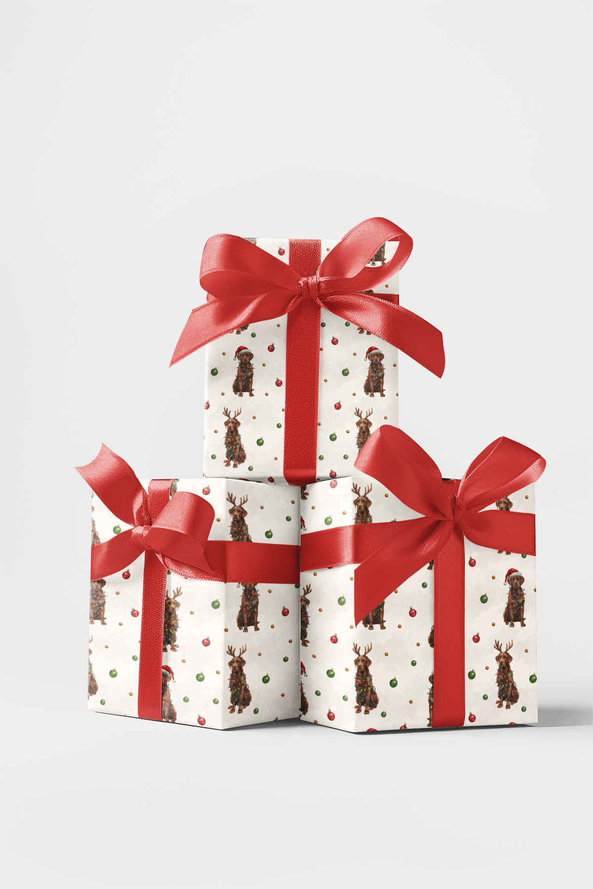 Dog Antlers Gift Wrap Roll, Labrador Christmas Wrapping Paper, Holiday Dog Present Wrap, Festive Pet Christmas Paper, Dog Lov