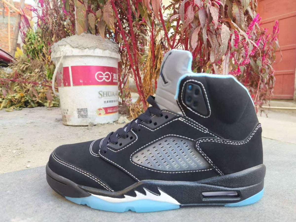 High Top Sneakers, University Blue Black Colorway, Lace Up Design, Casual Gift for Sneaker Fans