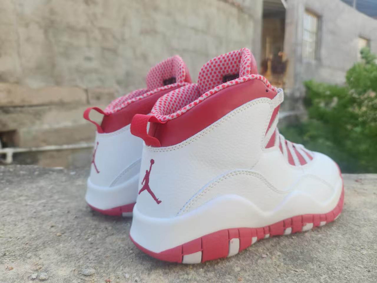 High Top Sneakers, White Red Colorway, Lace Up Design, Casual Gift for Sneaker Fans