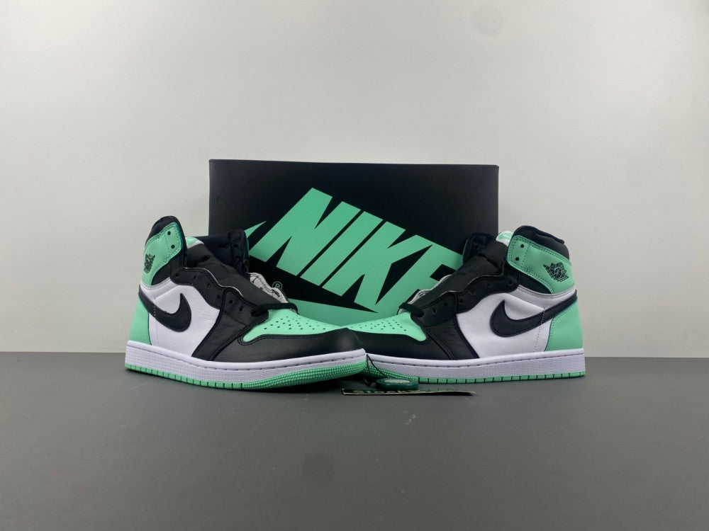 High Top Sneakers, Green Colorway, Glow in the Dark Detail, Lace Up Design, Casual Gift for Sneaker Fans