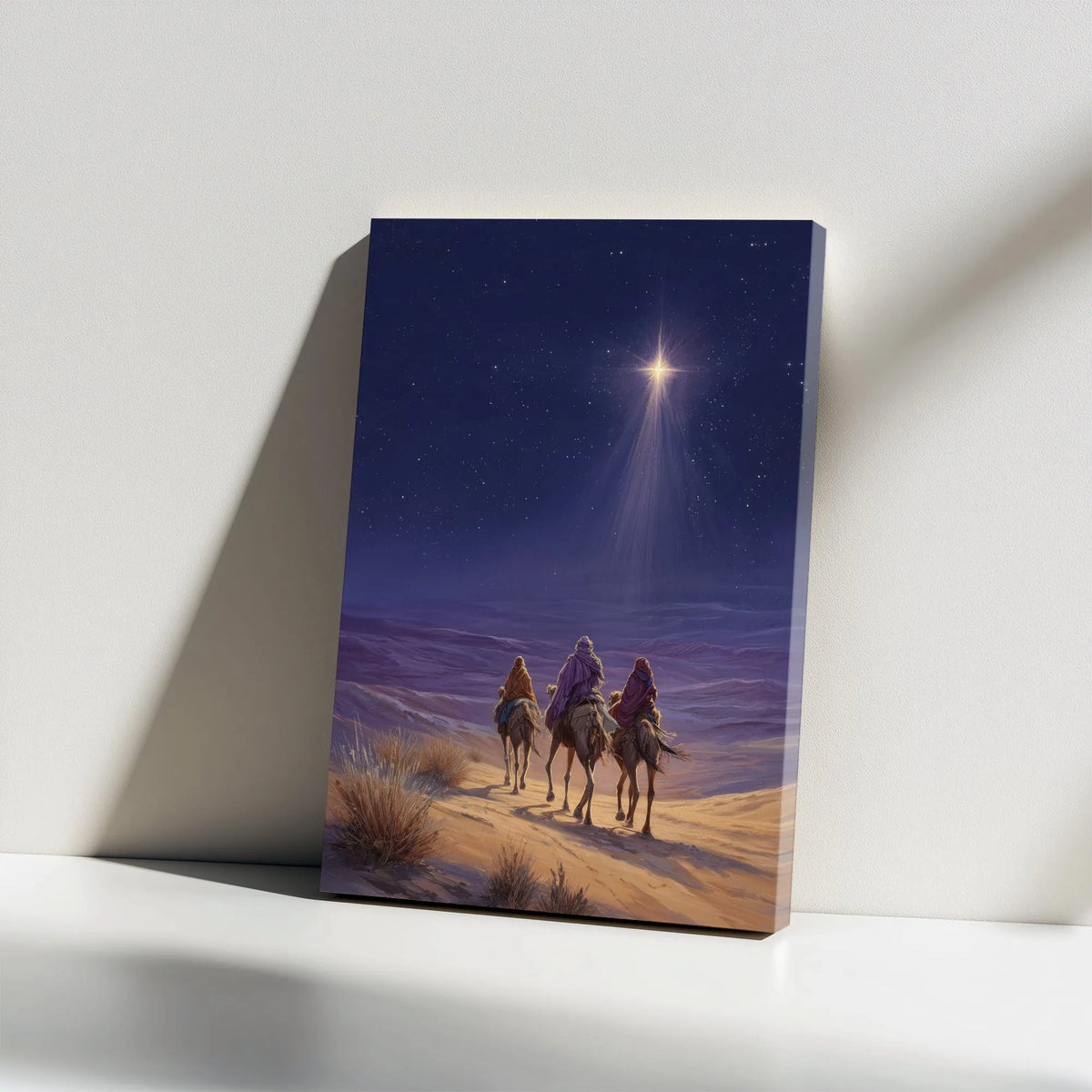 Holy Night Star Canvas Art, Three Wise Men Nativity Canvas Print, Christian Nativity Wall Art, Religious Christmas Canvas Dec