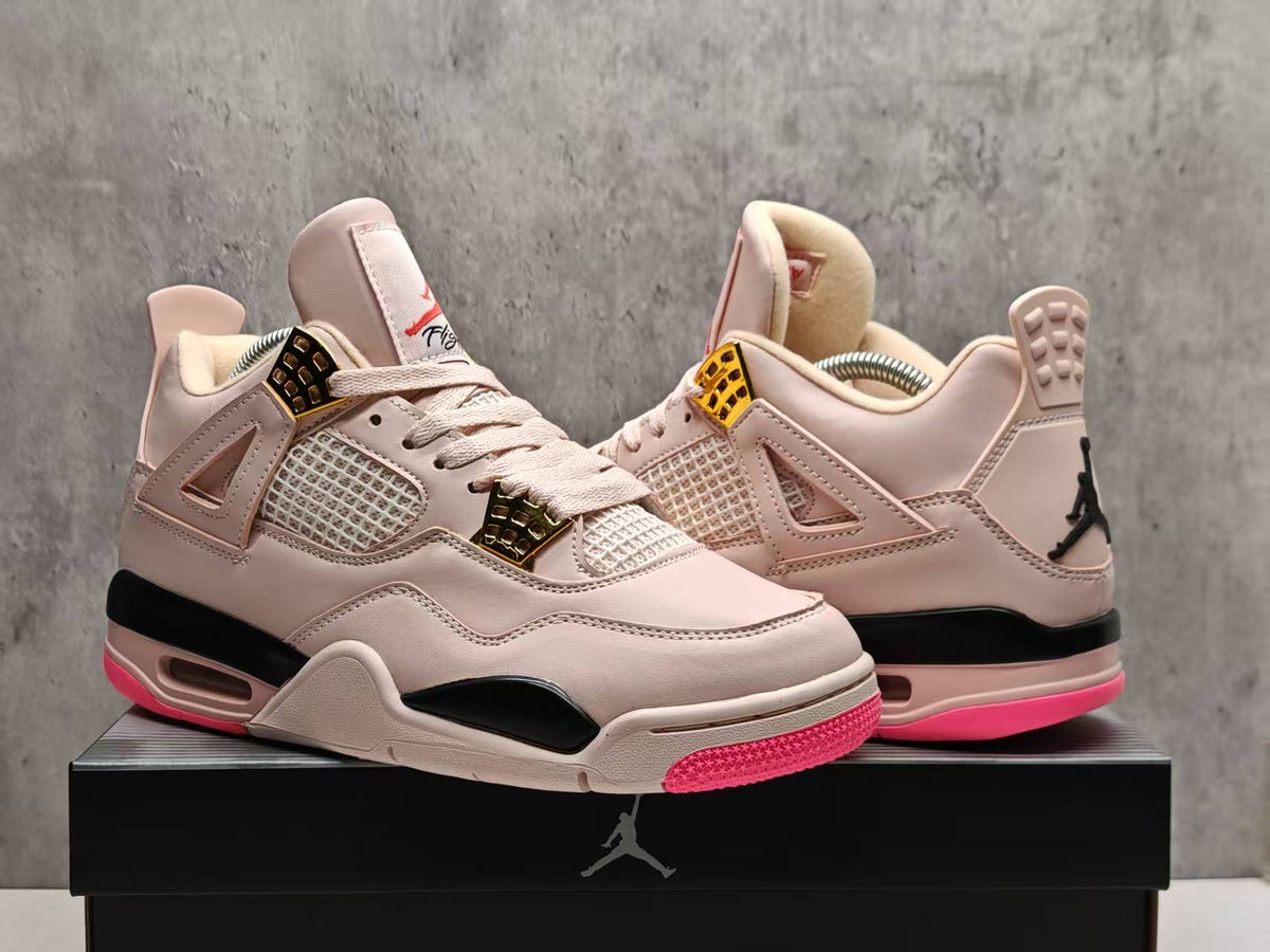 Mid Top Sneakers, Beige Pink Colorway, Lace Up Design, Casual Gift for Sneaker Fans