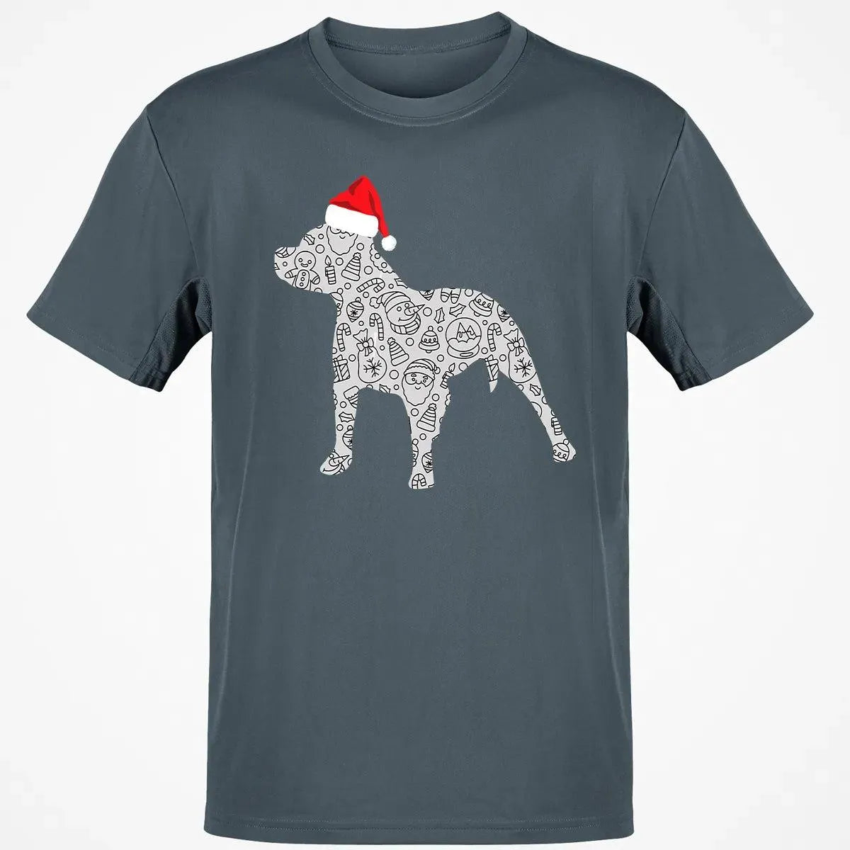 Festive Dog Lover Holiday Shirt, Pitbull Santa Hat Christmas T-Shirt, Adorable Xmas Pittie Graphic Tee, Winter Merry Christma