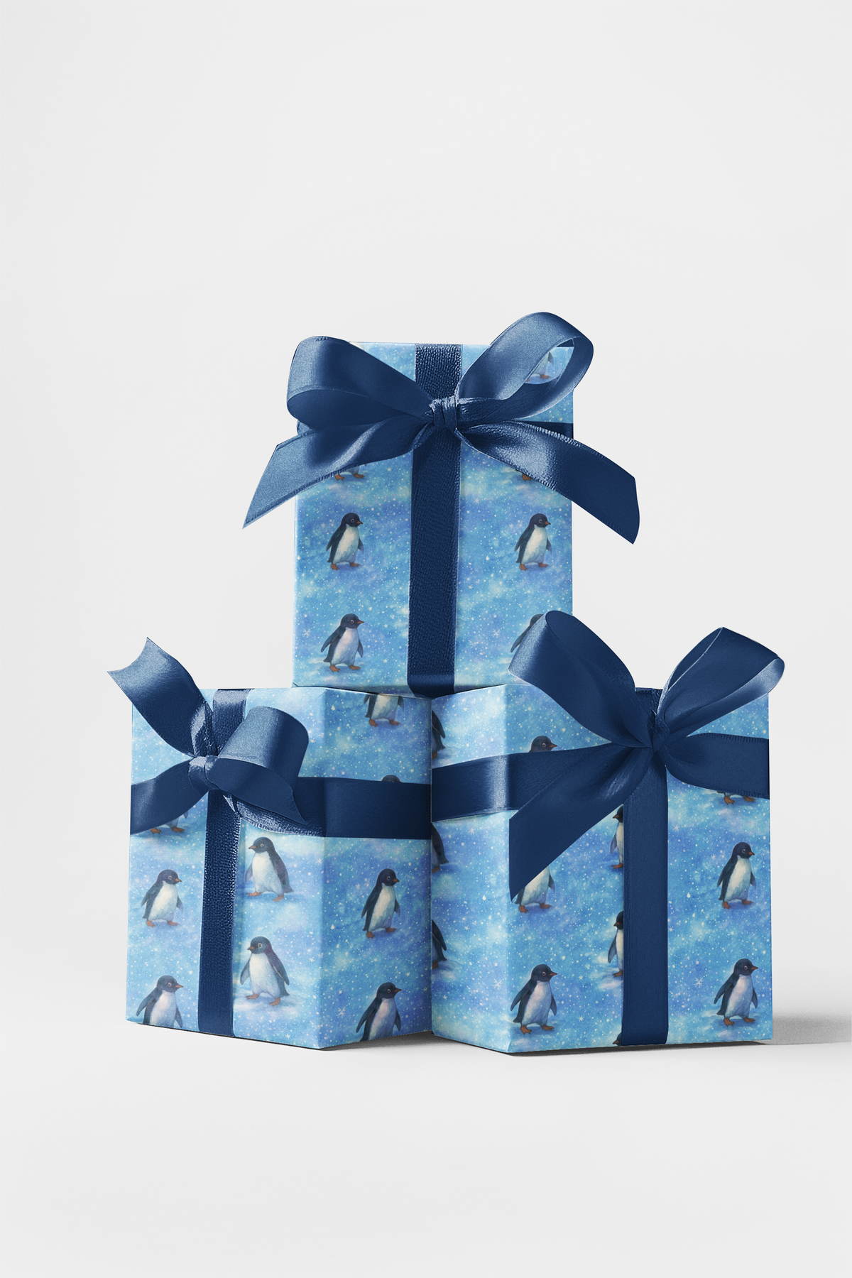 Snowy Penguin Gift Wrap, Winter Penguin Wrapping Paper, Winter Wonderland Wrapping Paper, Holiday Bird Gift Wrap, Christmas P