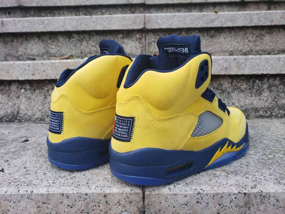 Sneakers, Blue Yellow Colorway, Lace Up Design, Casual Gift for Sneaker Fans