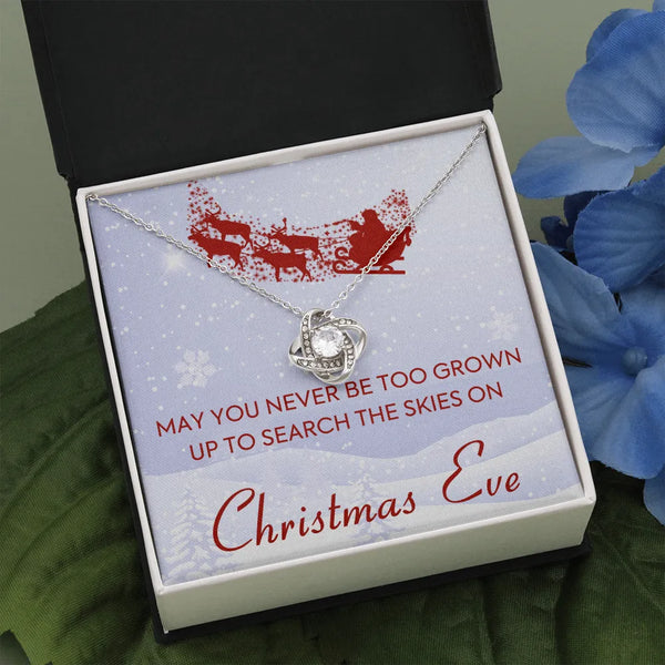 Love Knot Daughter Necklace, Christmas Necklace for Daughter, Holiday Daughter Necklace Present, Christmas Love Knot Jewelry 