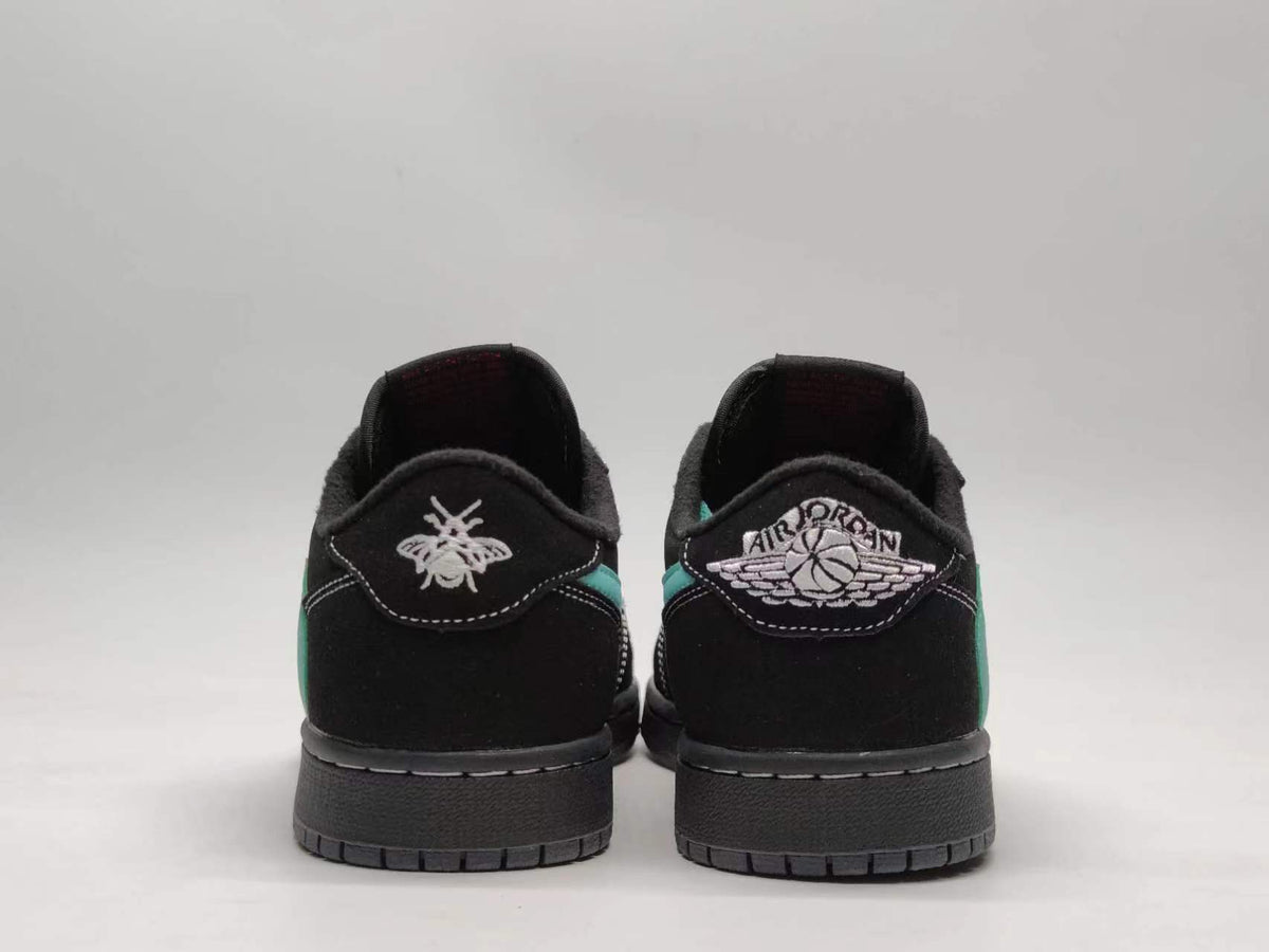 Low Top Sneakers, Black Teal Colorway, Reverse Hook Design, Lace Up Design, Casual Gift for Sneaker Fans