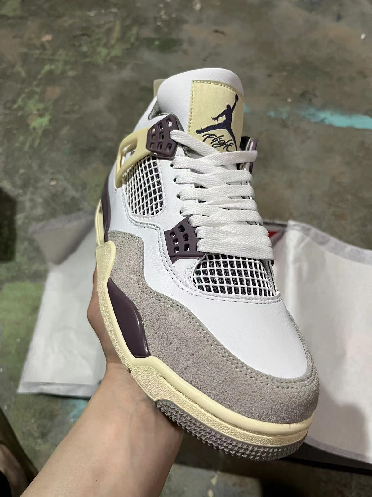 Sneakers, Off White Gray Colorway, Lace Up Design, Casual Gift for Sneaker Fans