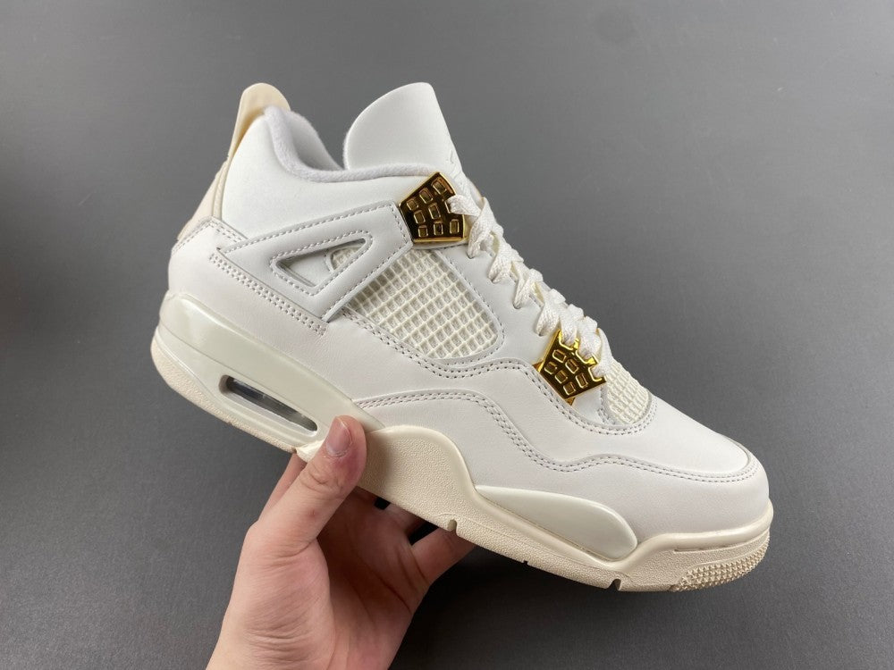 Low Top Sneakers, White Gold Colorway, Metallic Finish, Lace Up Design, Casual Gift for Sneaker Fans