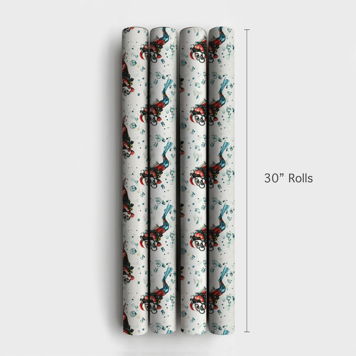 Nautical Ocean Holiday Gift Wrap Paper, Scuba Diving Santa Christmas Wrapping Paper, Scuba Diver Wrapping Paper, Xmas Gift Wr
