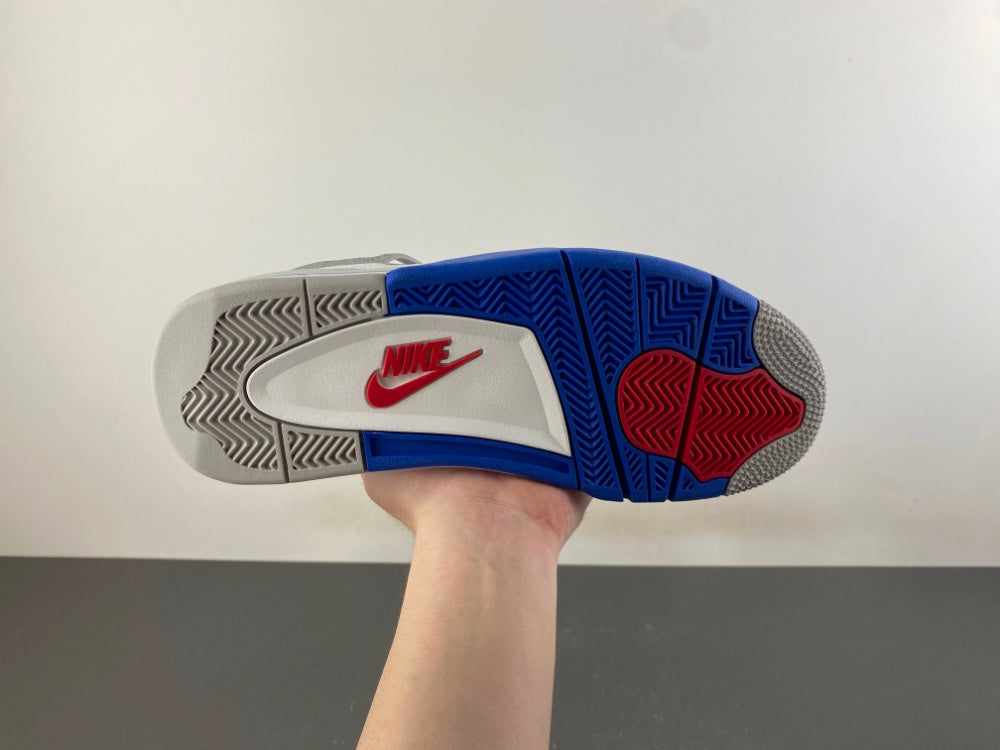 Retro Mid Top Sneakers, Blue White Red Colorway, Lace Up Design, Casual Gift for Sneaker Fans