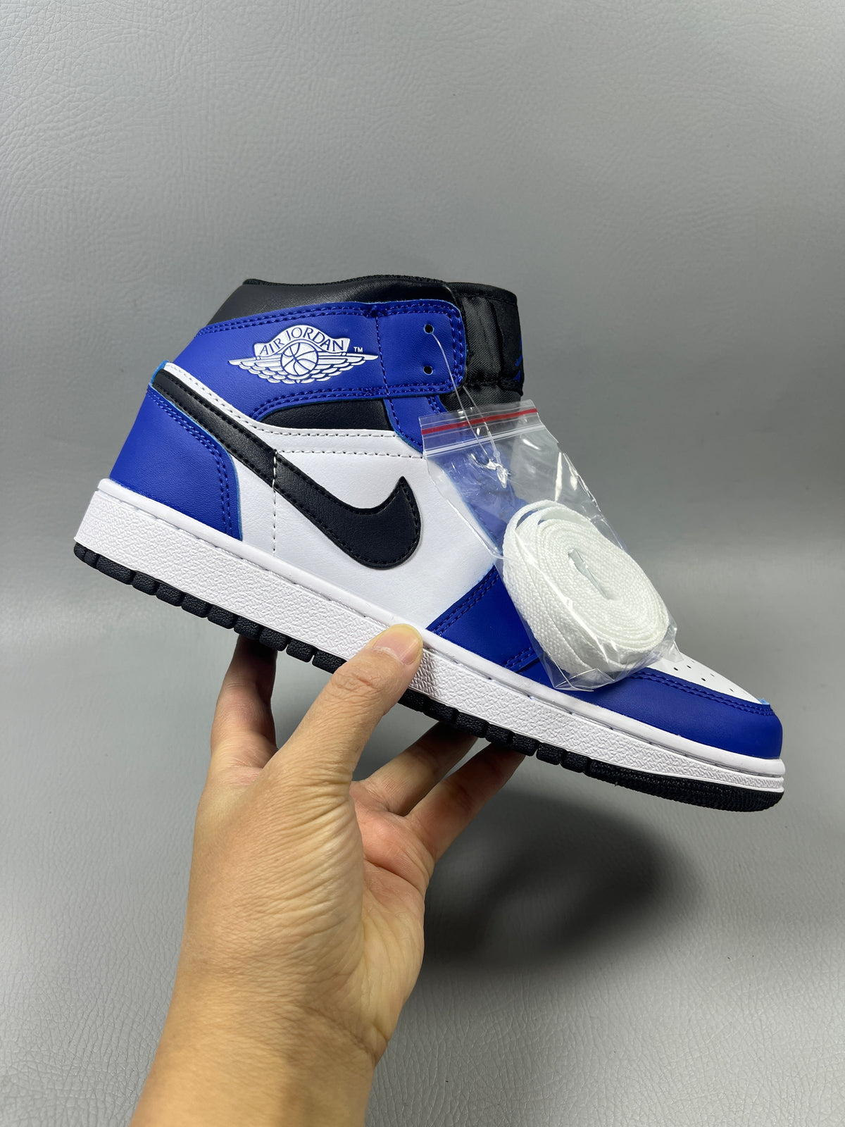 High Top Sneakers, Blue White Colorway, Lace Up Design, Casual Gift for Sneaker Fans