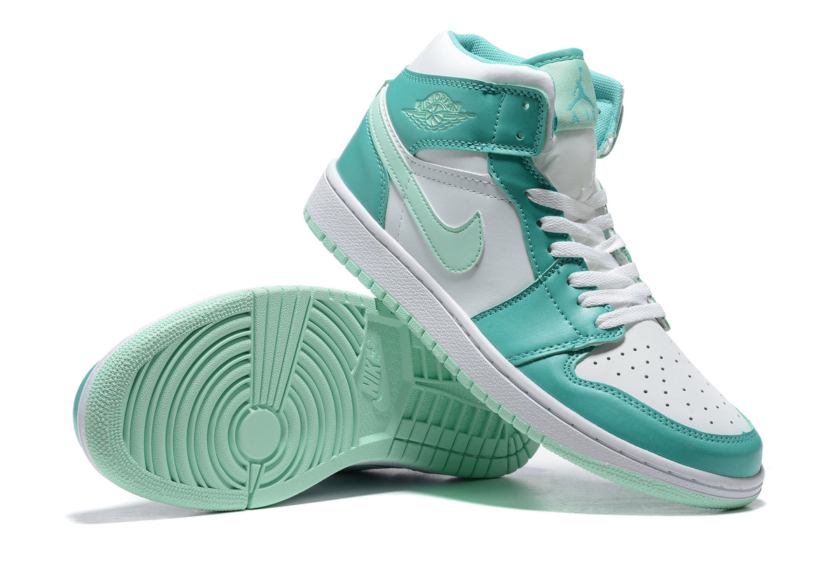 Sneakers, Teal White Colorway, Lace Up Design, Casual Gift for Sneaker Fans