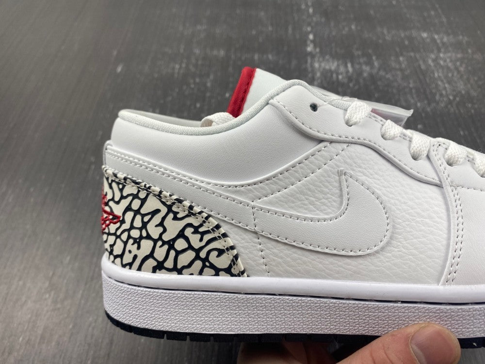 Low Top Sneakers, White Gray Colorway, Snake Pattern, Lace Up Design, Casual Gift for Sneaker Fans