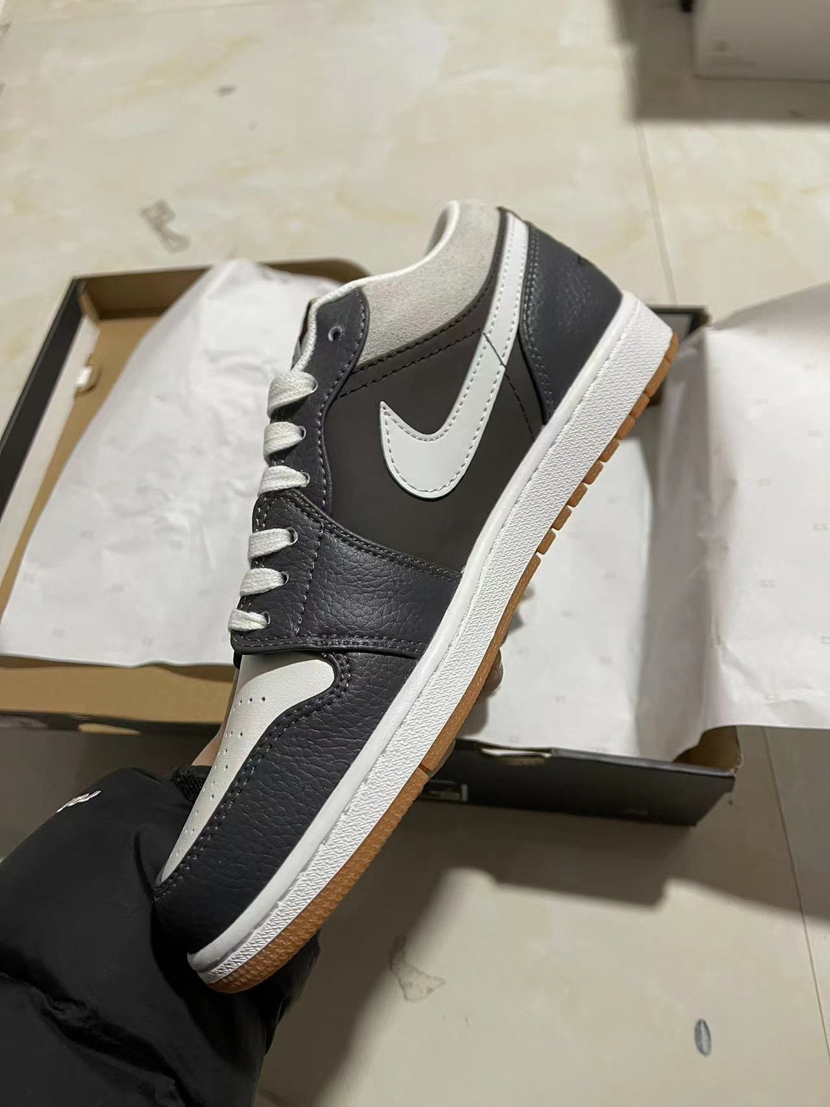Low Top Sneakers, White Gray Colorway, Lace Up Design, Casual Gift for Sneaker Fans