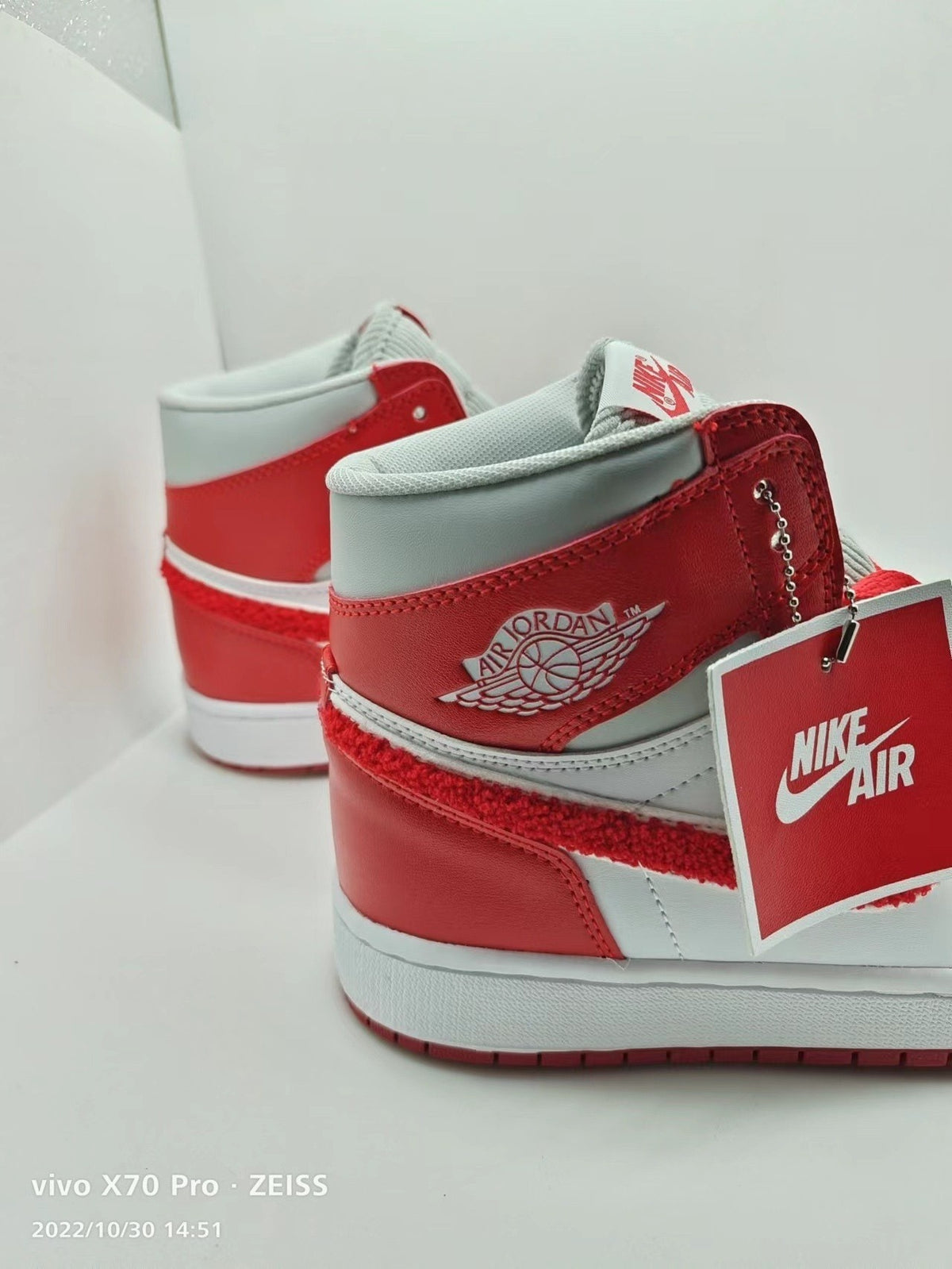 Sneakers, White Red Gray Colorway, Lace Up Design, Casual Gift for Sneaker Fans