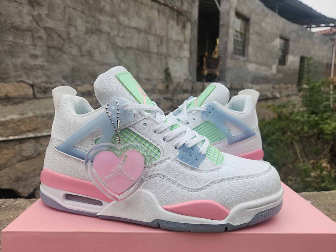 Mid Top Sneakers, Pink Colorway, Valentine Design, Lace Up Design, Casual Gift for Sneaker Fans
