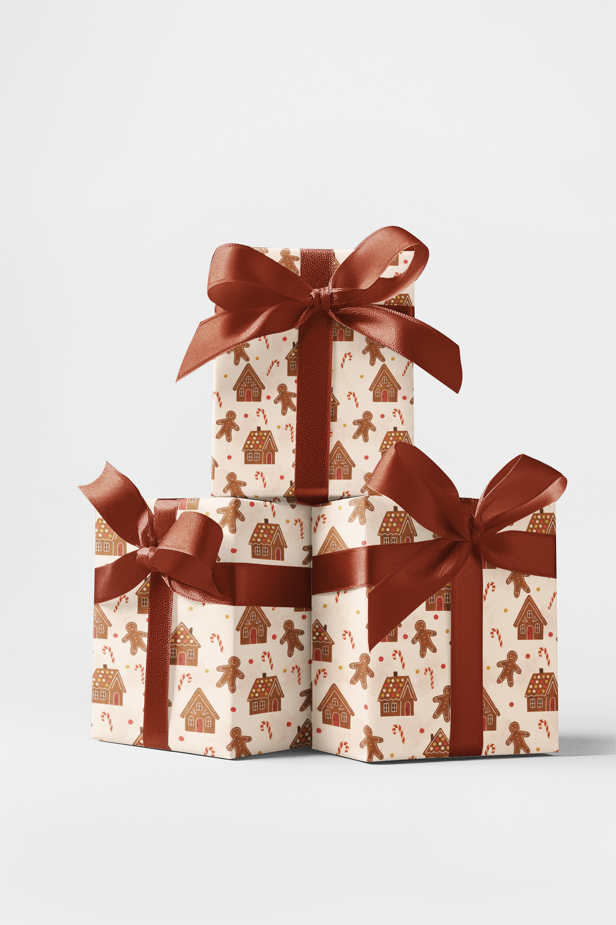 Festive Christmas Gift Wrap, Gingerbread House Wrapping Paper, Holiday Gingerbread Wrapping Paper, Adorable Xmas Gift Wrap Ro