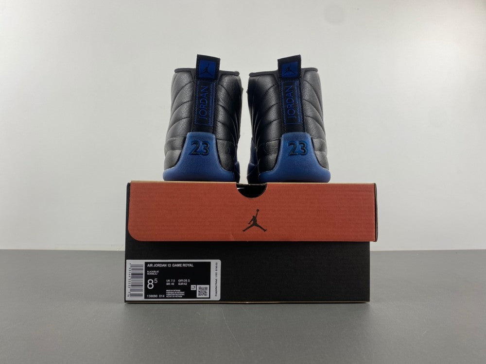 Low Top Sneakers, Royal Blue Black Colorway, Leather Footwear, Lace Up Design, Casual Gift for Sneaker Fans